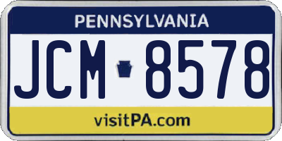 PA license plate JCM8578