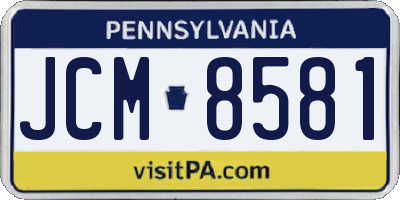 PA license plate JCM8581