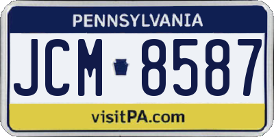 PA license plate JCM8587