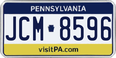 PA license plate JCM8596