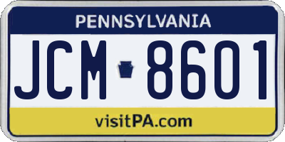 PA license plate JCM8601