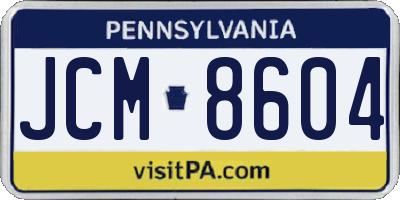 PA license plate JCM8604