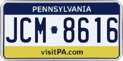 PA license plate JCM8616