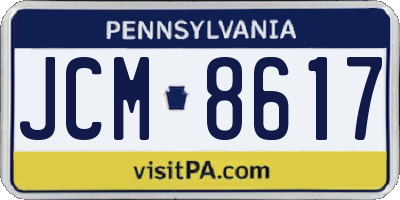 PA license plate JCM8617