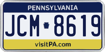 PA license plate JCM8619