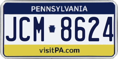 PA license plate JCM8624