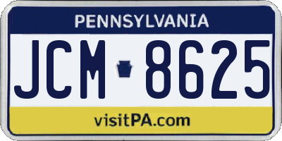PA license plate JCM8625