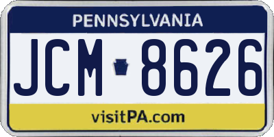 PA license plate JCM8626