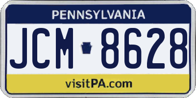 PA license plate JCM8628