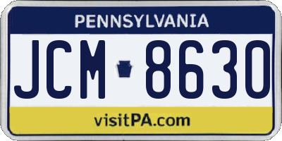PA license plate JCM8630