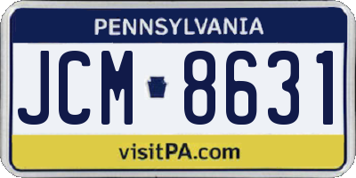 PA license plate JCM8631