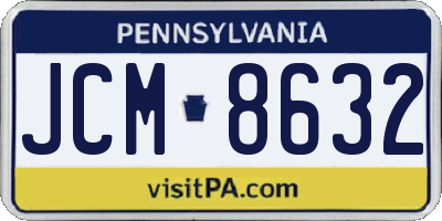PA license plate JCM8632