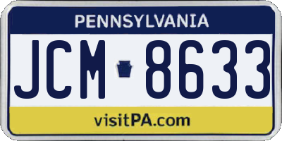 PA license plate JCM8633