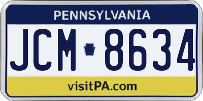 PA license plate JCM8634