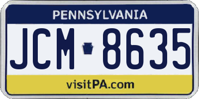 PA license plate JCM8635