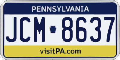 PA license plate JCM8637