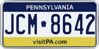 PA license plate JCM8642