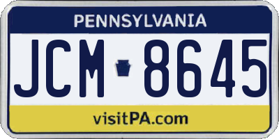PA license plate JCM8645