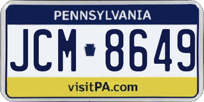 PA license plate JCM8649