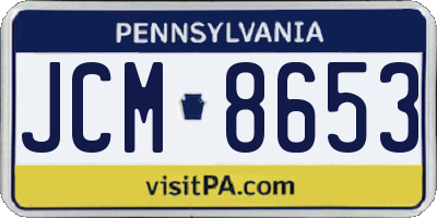 PA license plate JCM8653