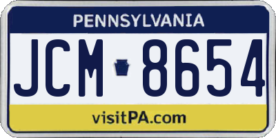 PA license plate JCM8654