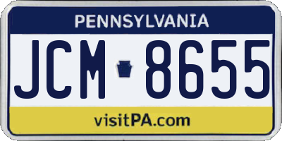 PA license plate JCM8655