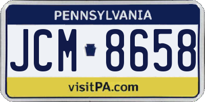 PA license plate JCM8658