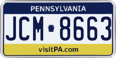 PA license plate JCM8663