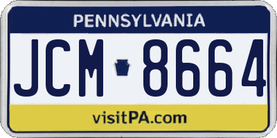 PA license plate JCM8664