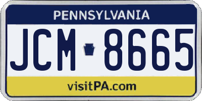 PA license plate JCM8665