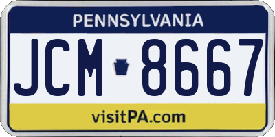 PA license plate JCM8667