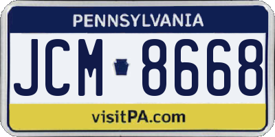 PA license plate JCM8668