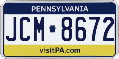 PA license plate JCM8672