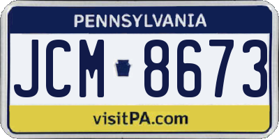 PA license plate JCM8673