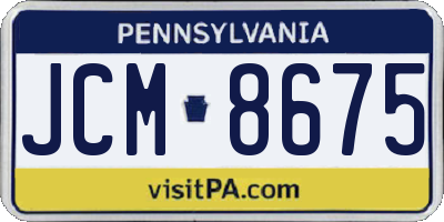 PA license plate JCM8675