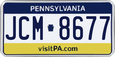 PA license plate JCM8677