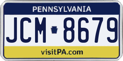 PA license plate JCM8679