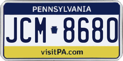 PA license plate JCM8680
