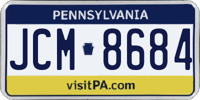 PA license plate JCM8684