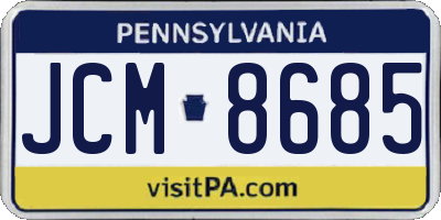 PA license plate JCM8685
