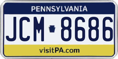 PA license plate JCM8686
