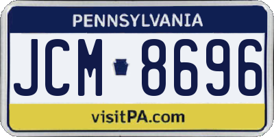 PA license plate JCM8696
