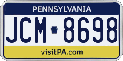 PA license plate JCM8698
