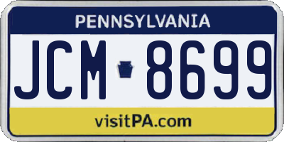 PA license plate JCM8699
