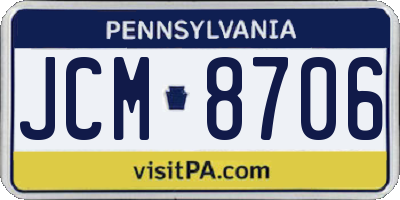 PA license plate JCM8706