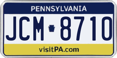 PA license plate JCM8710