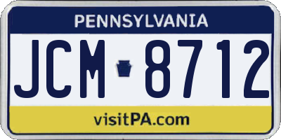 PA license plate JCM8712