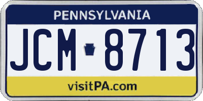 PA license plate JCM8713