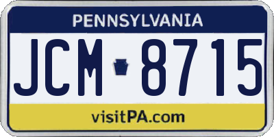 PA license plate JCM8715
