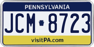 PA license plate JCM8723